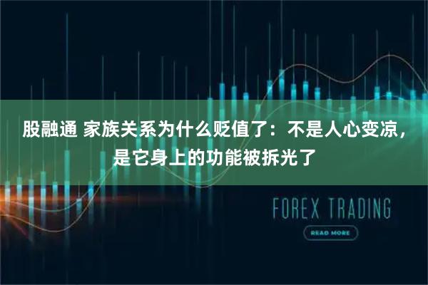 股融通 家族关系为什么贬值了：不是人心变凉，是它身上的功能被拆光了