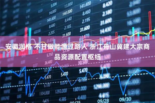 安徽润格 不甘做能源过路人 浙江舟山冀建大宗商品资源配置枢纽